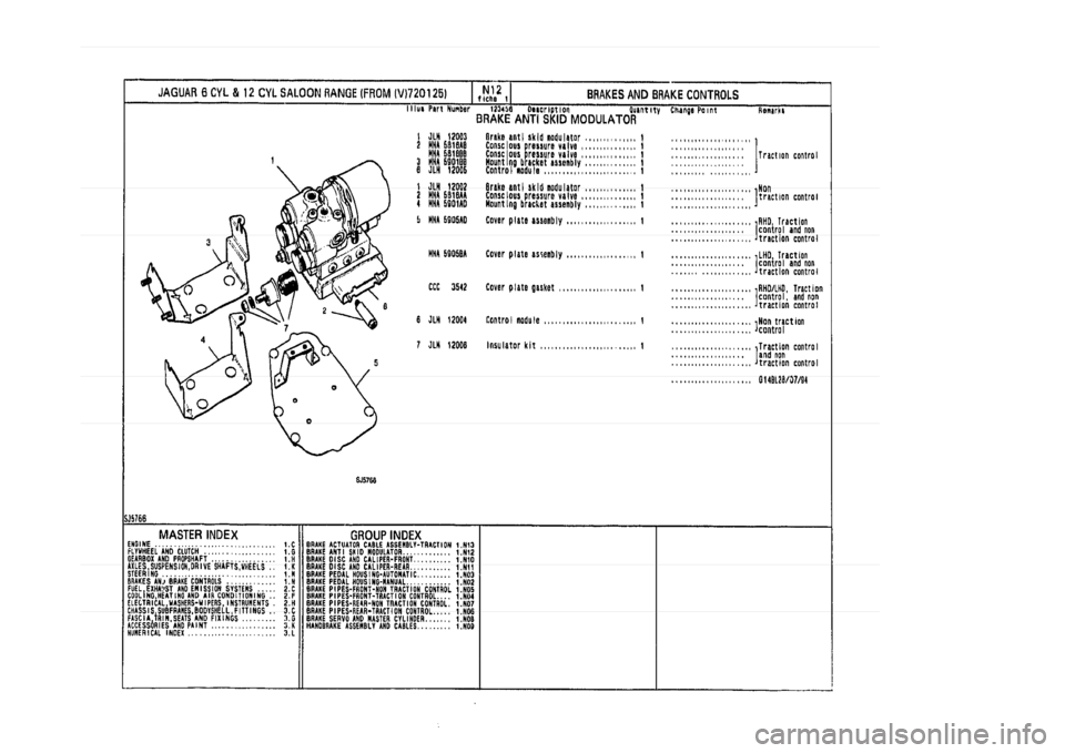JAGUAR XJ 1994 2.G Parts Catalogue 1 JAGUAR XJ 1994 2.G Parts Catalogue 1