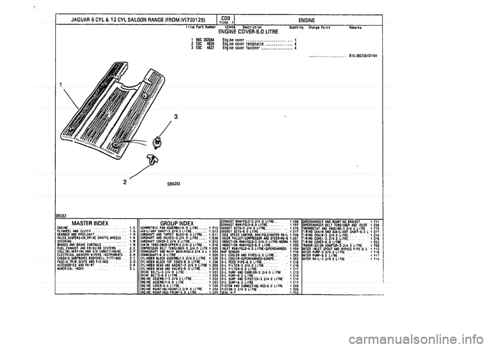 JAGUAR XJ 1994 2.G Parts Catalogue 1 