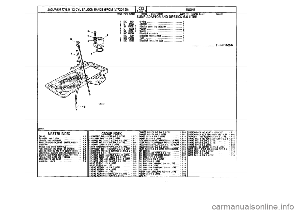 JAGUAR XJ 1994 2.G Parts Catalogue 1 