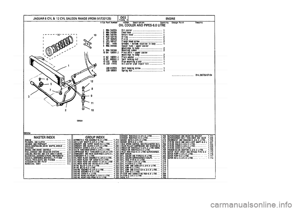JAGUAR XJ 1994 2.G Parts Catalogue 1 