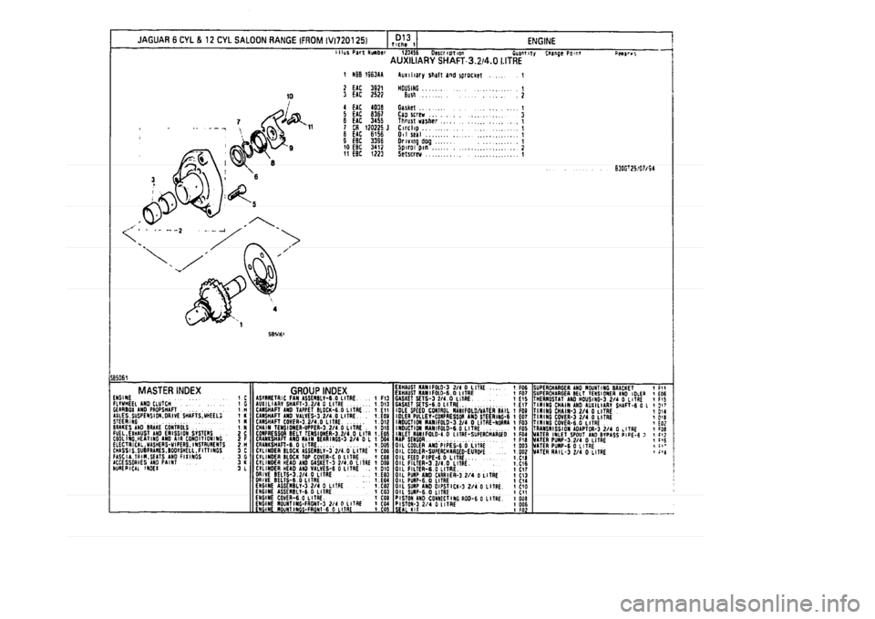 JAGUAR XJ 1994 2.G Parts Catalogue 1 