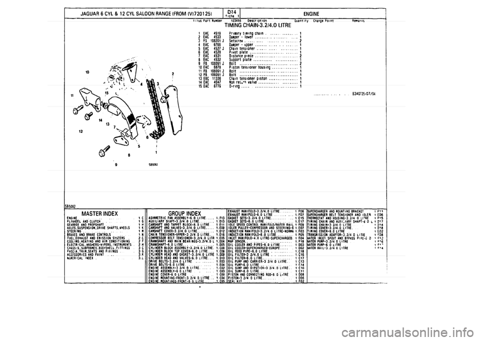 JAGUAR XJ 1994 2.G Parts Catalogue 1 