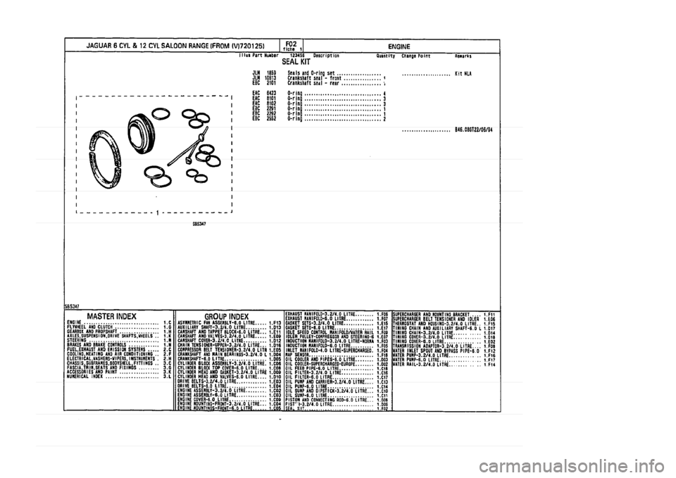 JAGUAR XJ 1994 2.G Parts Catalogue 1 JAGUAR XJ 1994 2.G Parts Catalogue 1
