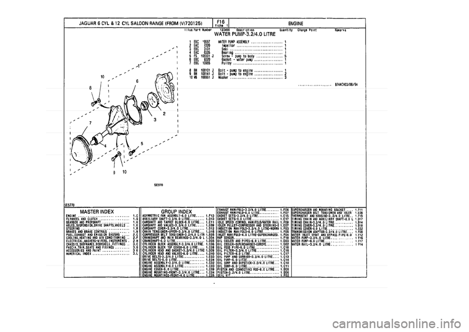 JAGUAR XJ 1994 2.G Parts Catalogue 1 JAGUAR XJ 1994 2.G Parts Catalogue 1