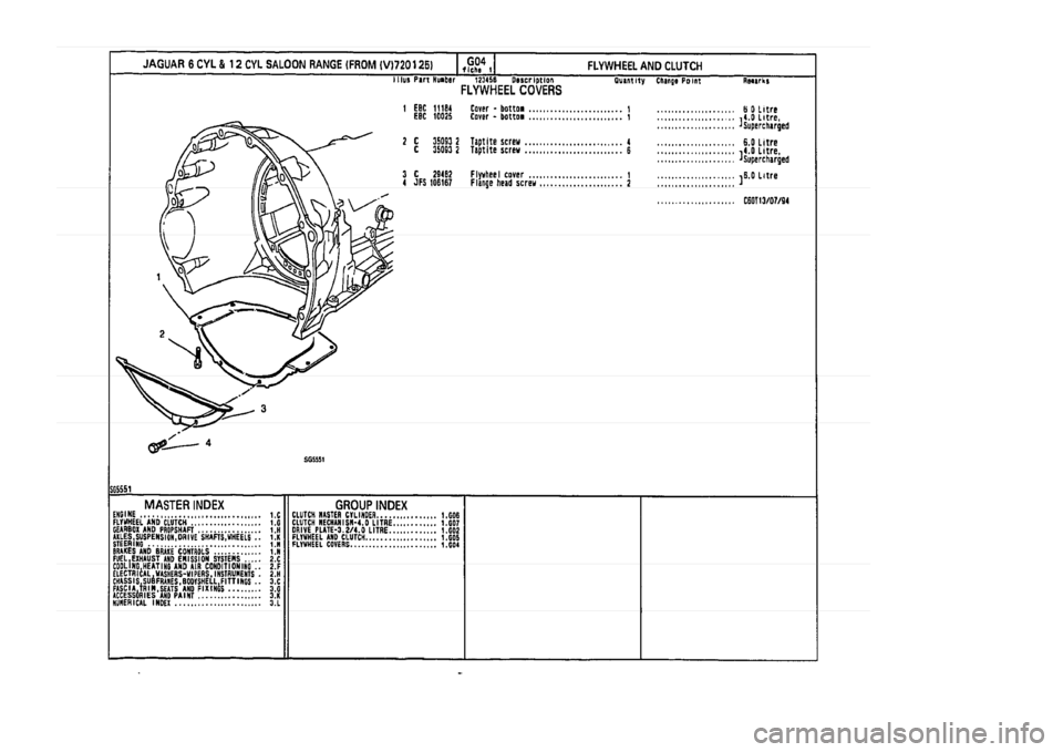 JAGUAR XJ 1994 2.G Parts Catalogue 1 