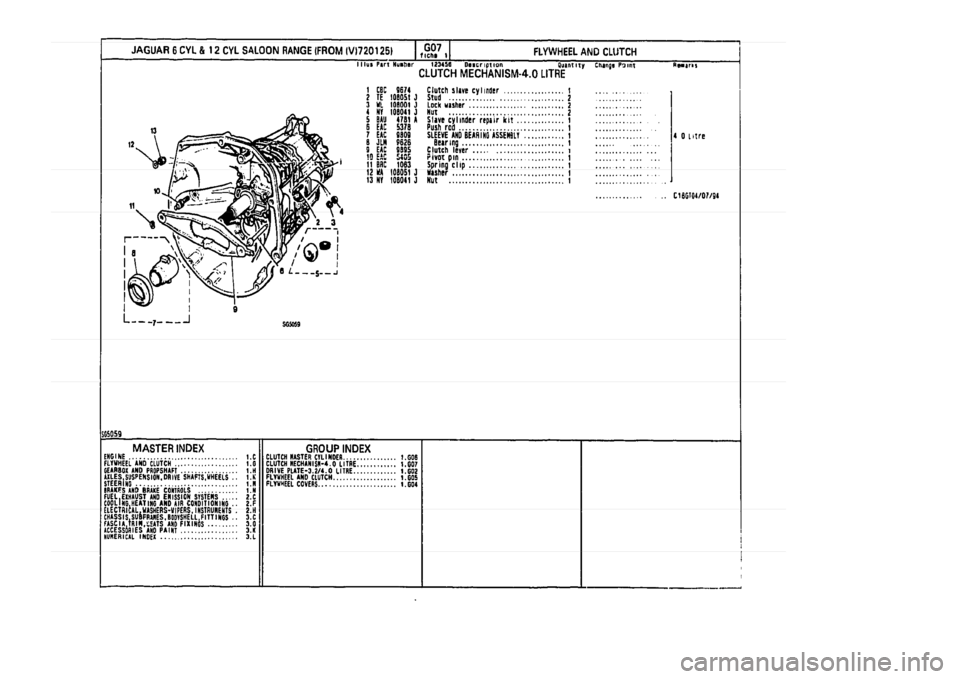 JAGUAR XJ 1994 2.G Parts Catalogue 1 