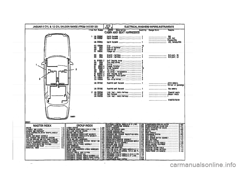 JAGUAR XJ 1994 2.G Parts Catalogue 2 JAGUAR XJ 1994 2.G Parts Catalogue 2