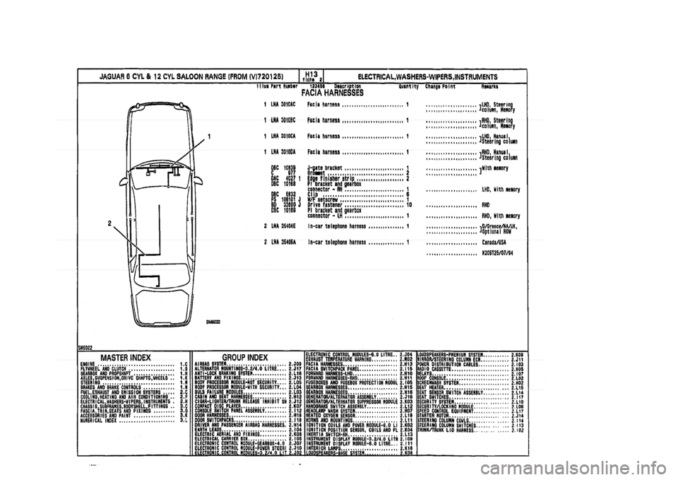 JAGUAR XJ 1994 2.G Parts Catalogue 2 