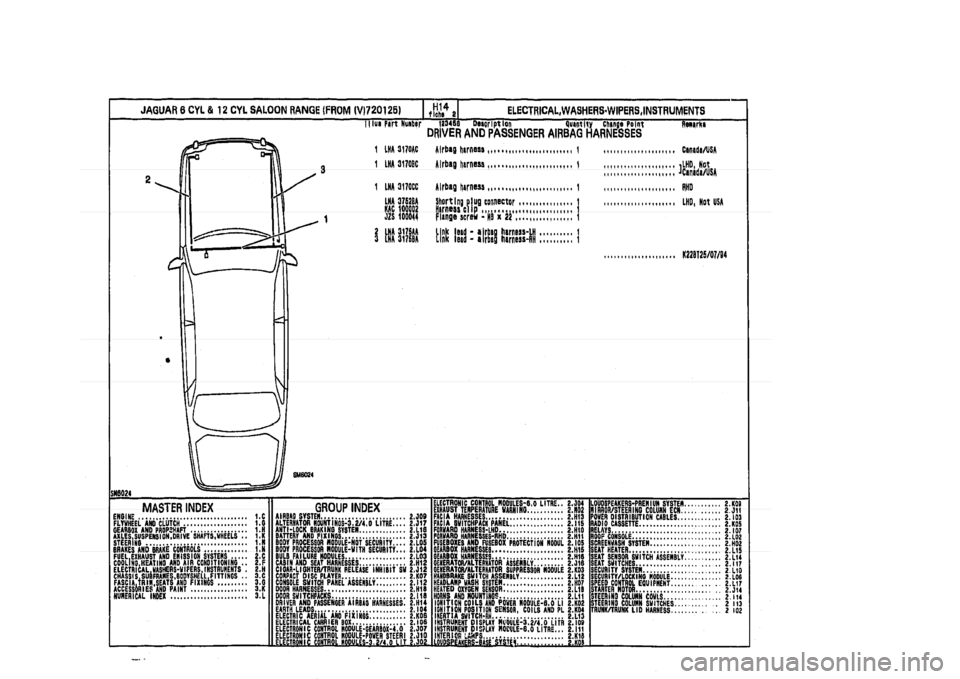 JAGUAR XJ 1994 2.G Parts Catalogue 2 