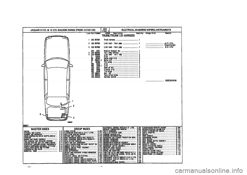 JAGUAR XJ 1994 2.G Parts Catalogue 2 