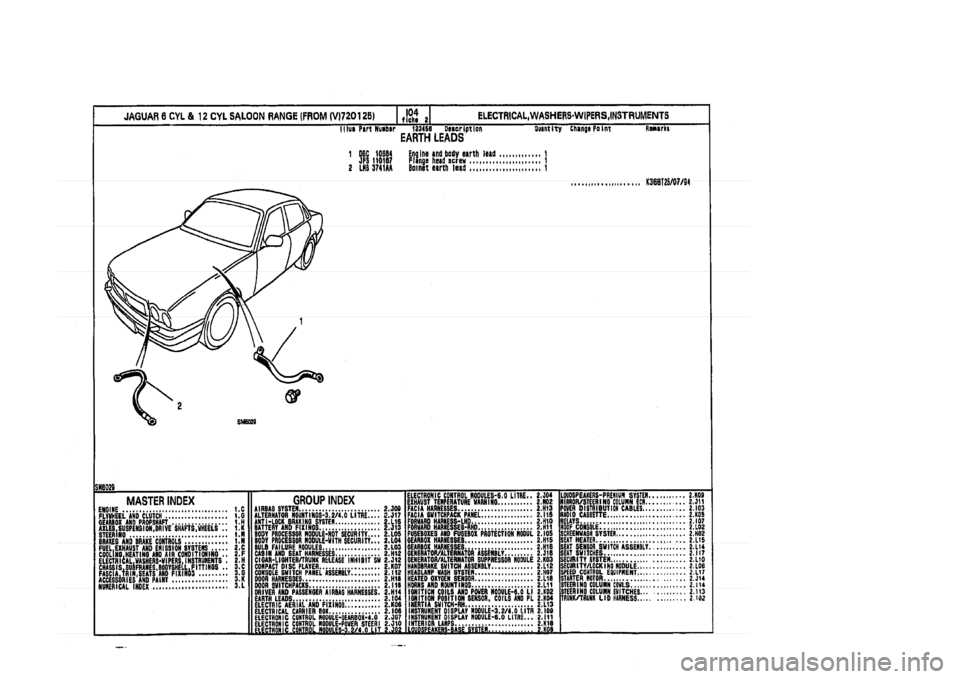 JAGUAR XJ 1994 2.G Parts Catalogue 2 