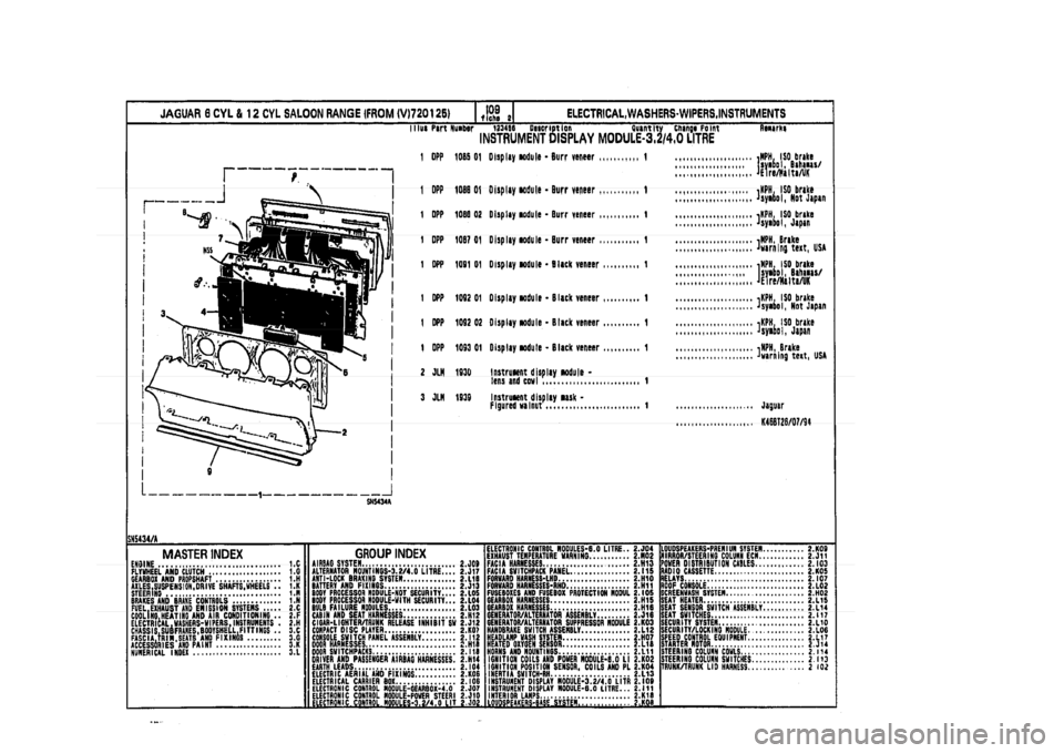 JAGUAR XJ 1994 2.G Parts Catalogue 2 