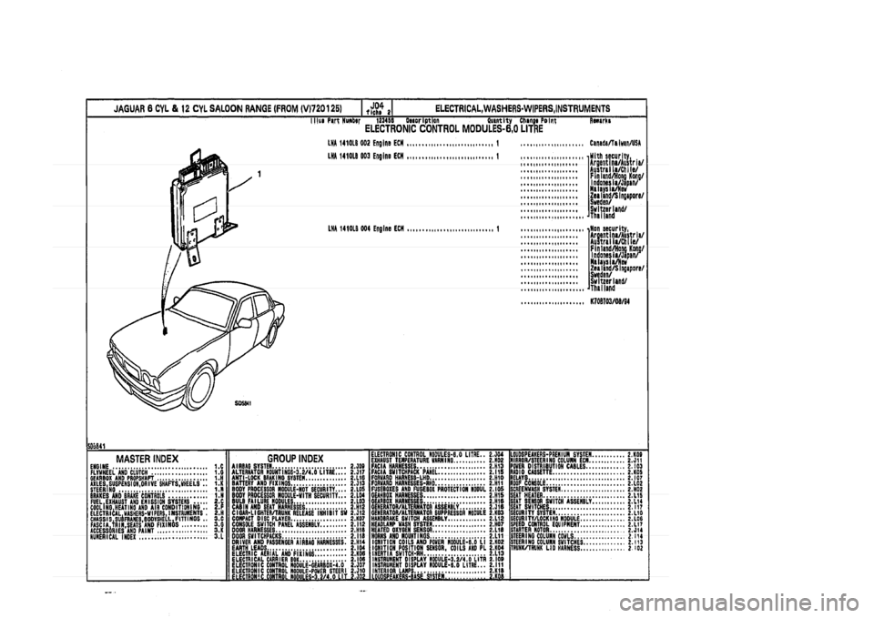 JAGUAR XJ 1994 2.G Parts Catalogue 2 