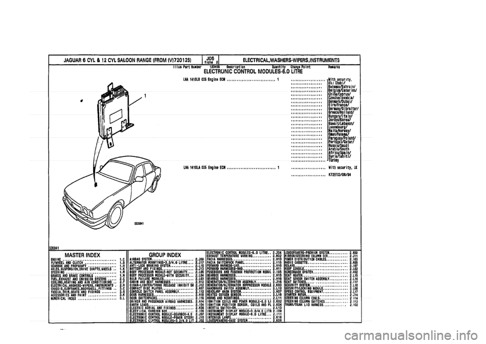 JAGUAR XJ 1994 2.G Parts Catalogue 2 