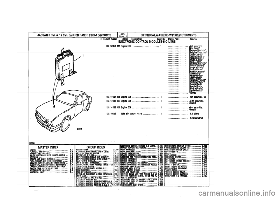JAGUAR XJ 1994 2.G Parts Catalogue 2 