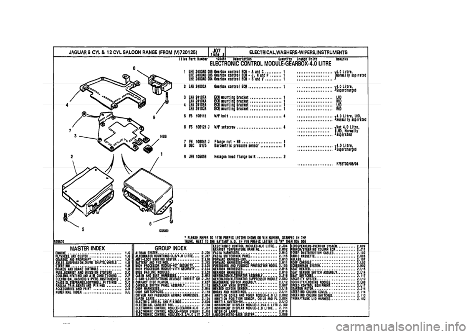 JAGUAR XJ 1994 2.G Parts Catalogue 2 