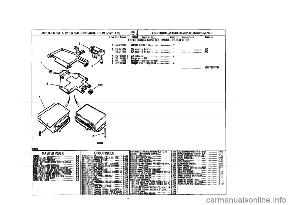 JAGUAR XJ 1994 2.G Parts Catalogue 2 