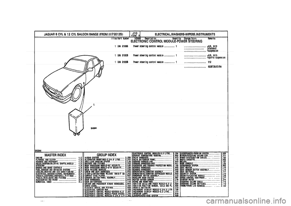 JAGUAR XJ 1994 2.G Parts Catalogue 2 