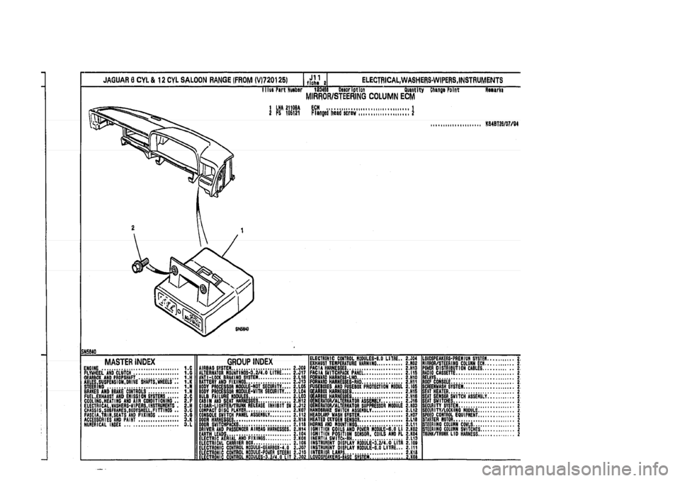 JAGUAR XJ 1994 2.G Parts Catalogue 2 