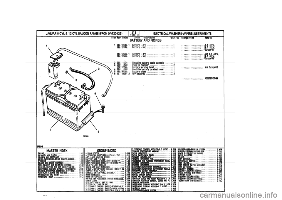 JAGUAR XJ 1994 2.G Parts Catalogue 2 