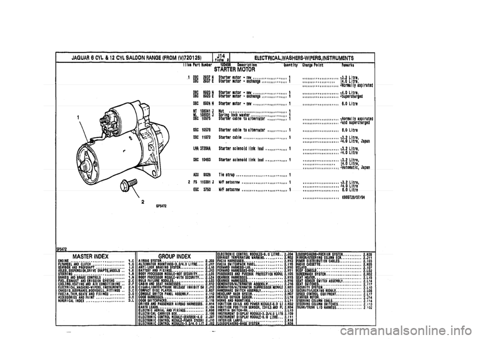 JAGUAR XJ 1994 2.G Parts Catalogue 2 