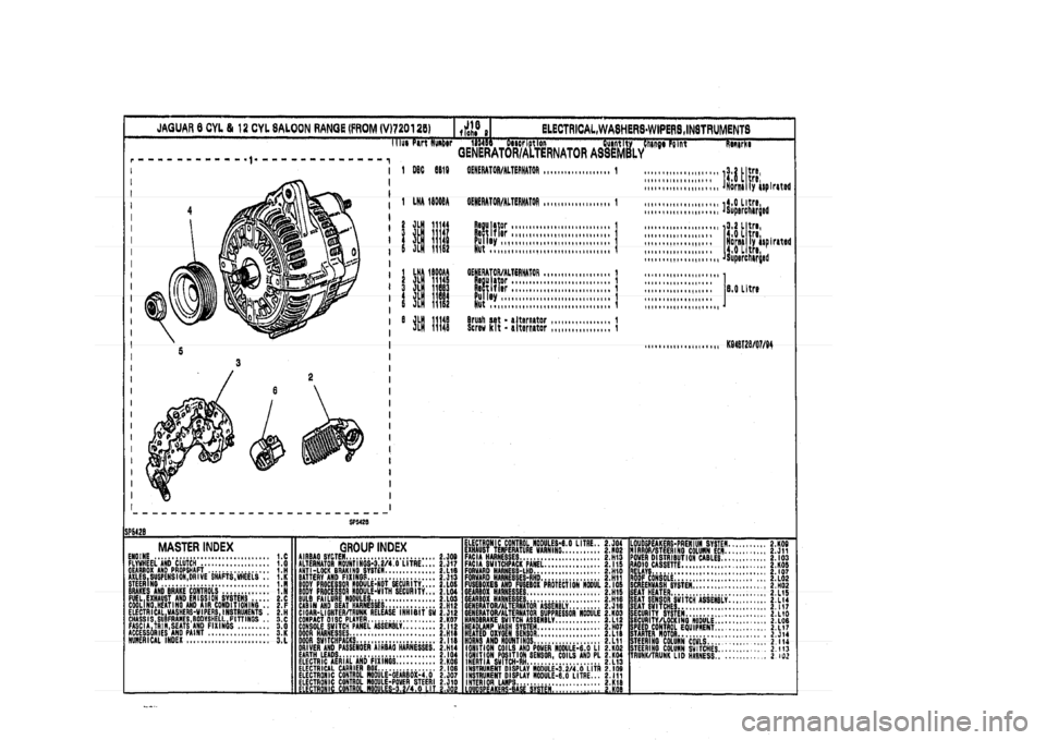 JAGUAR XJ 1994 2.G Parts Catalogue 2 