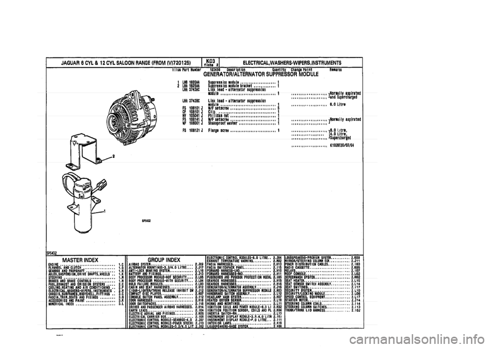 JAGUAR XJ 1994 2.G Parts Catalogue 2 