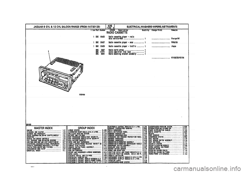 JAGUAR XJ 1994 2.G Parts Catalogue 2 