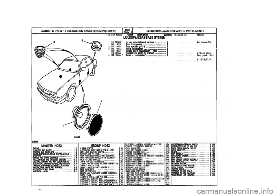 JAGUAR XJ 1994 2.G Parts Catalogue 2 