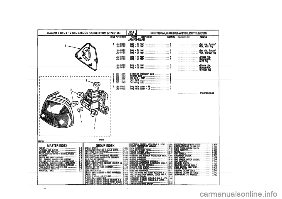 JAGUAR XJ 1994 2.G Parts Catalogue 2 JAGUAR XJ 1994 2.G Parts Catalogue 2