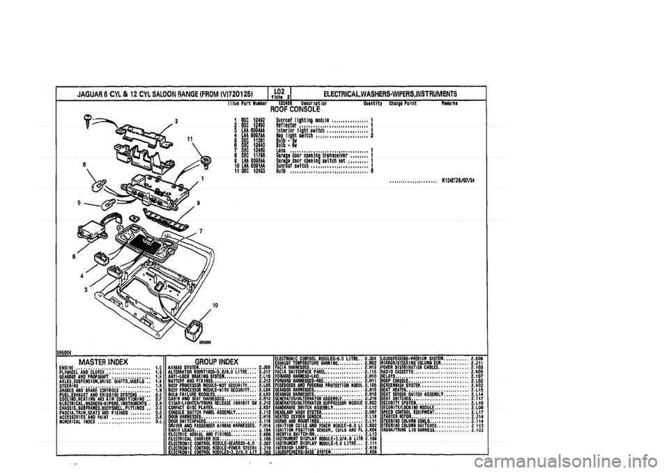 JAGUAR XJ 1994 2.G Parts Catalogue 2 