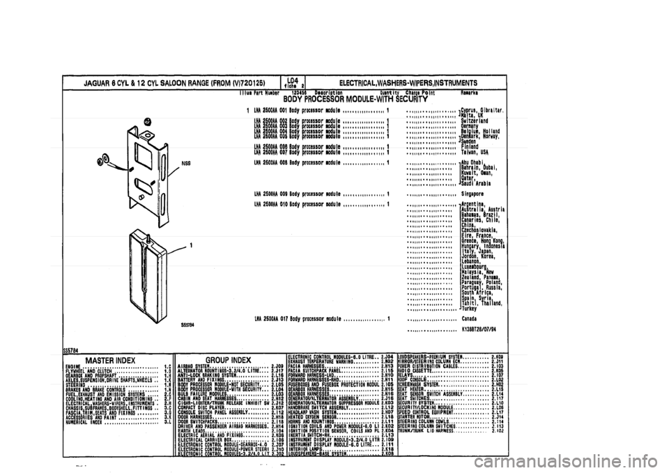 JAGUAR XJ 1994 2.G Parts Catalogue 2 