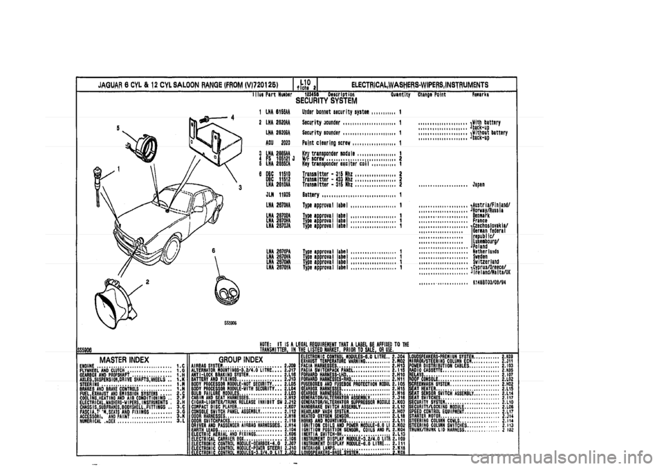 JAGUAR XJ 1994 2.G Parts Catalogue 2 