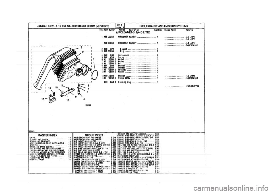 JAGUAR XJ 1994 2.G Parts Catalogue 2 