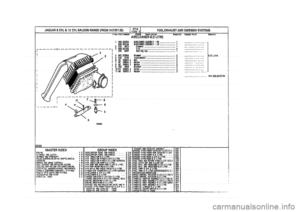 JAGUAR XJ 1994 2.G Parts Catalogue 2 