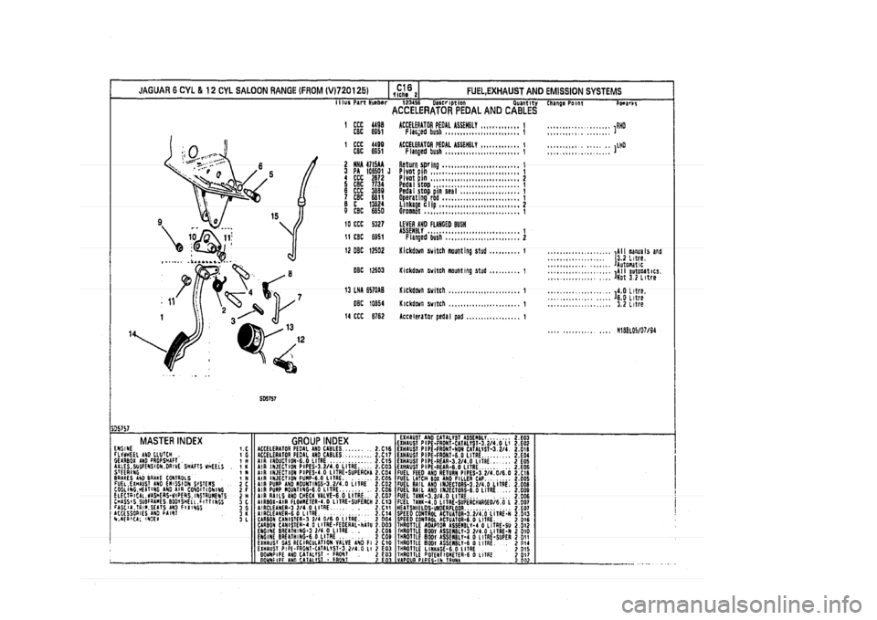 JAGUAR XJ 1994 2.G Parts Catalogue 2 