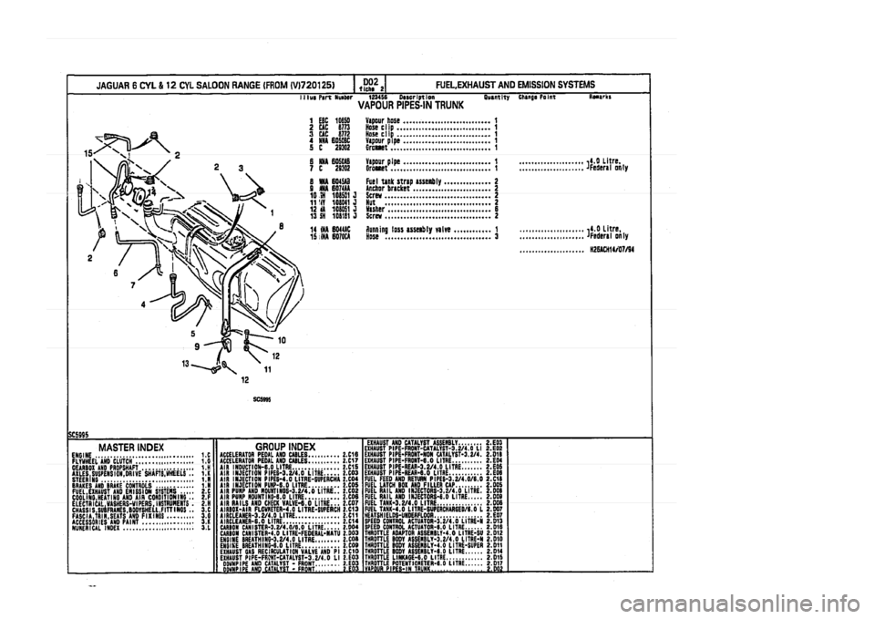 JAGUAR XJ 1994 2.G Parts Catalogue 2 