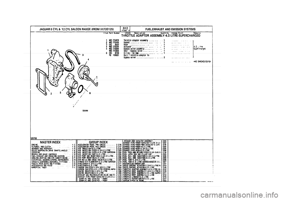 JAGUAR XJ 1994 2.G Parts Catalogue 2 