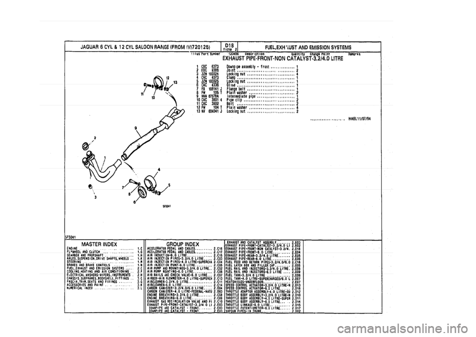 JAGUAR XJ 1994 2.G Parts Catalogue 2 JAGUAR XJ 1994 2.G Parts Catalogue 2
