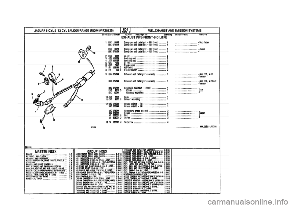 JAGUAR XJ 1994 2.G Parts Catalogue 2 JAGUAR XJ 1994 2.G Parts Catalogue 2