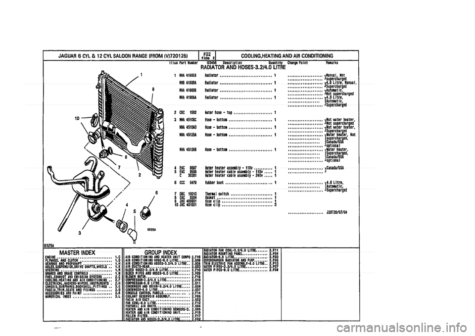 JAGUAR XJ 1994 2.G Parts Catalogue 2 