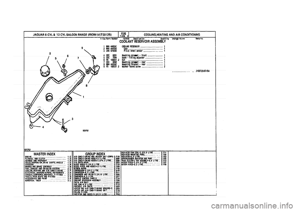 JAGUAR XJ 1994 2.G Parts Catalogue 2 