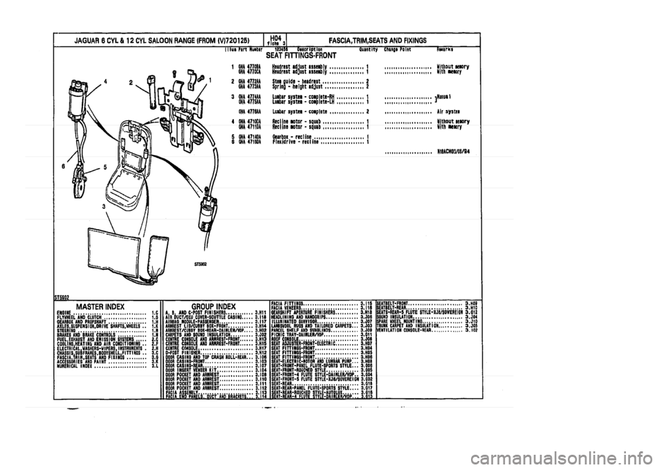 JAGUAR XJ 1994 2.G Parts Catalogue 3 JAGUAR XJ 1994 2.G Parts Catalogue 3