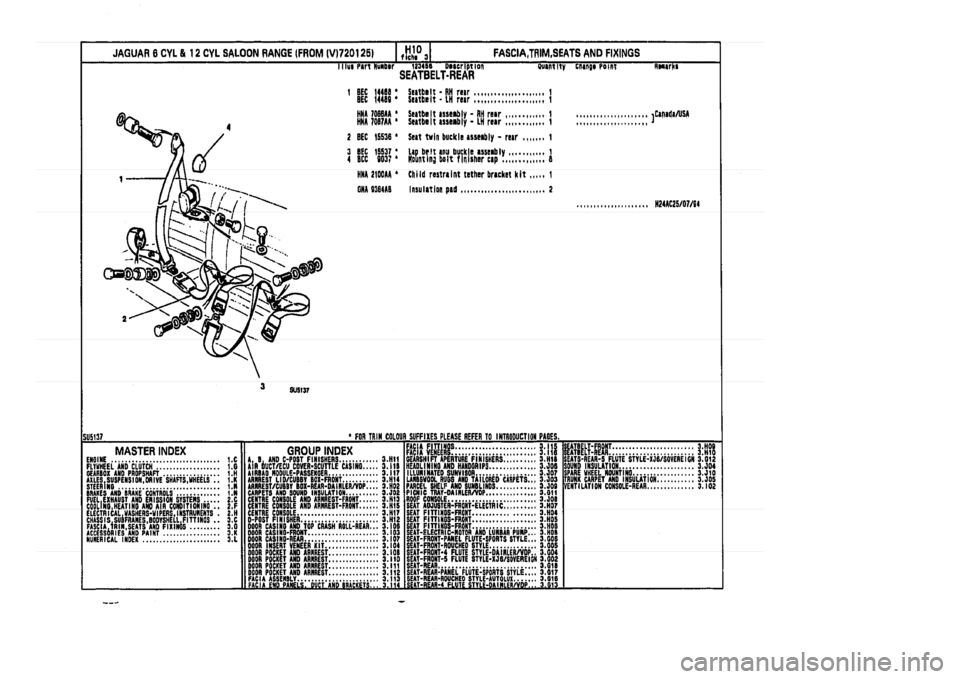 JAGUAR XJ 1994 2.G Parts Catalogue 3 JAGUAR XJ 1994 2.G Parts Catalogue 3