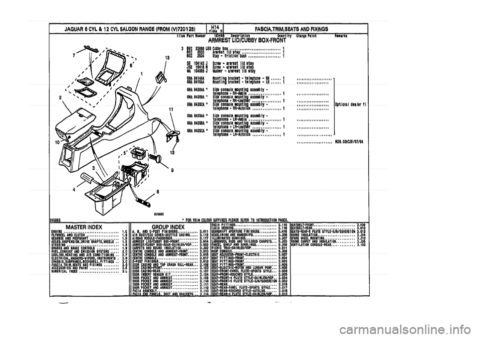 JAGUAR XJ 1994 2.G Parts Catalogue 3 JAGUAR XJ 1994 2.G Parts Catalogue 3