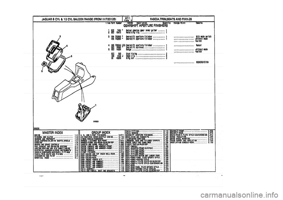 JAGUAR XJ 1994 2.G Parts Catalogue 3 JAGUAR XJ 1994 2.G Parts Catalogue 3