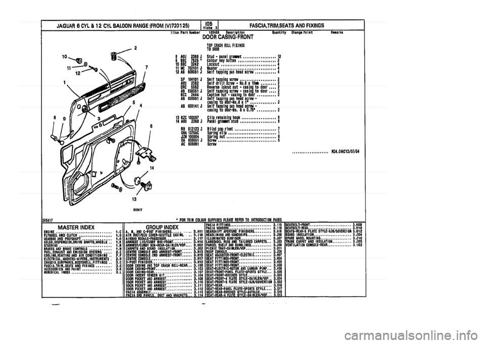 JAGUAR XJ 1994 2.G Parts Catalogue 3 JAGUAR XJ 1994 2.G Parts Catalogue 3