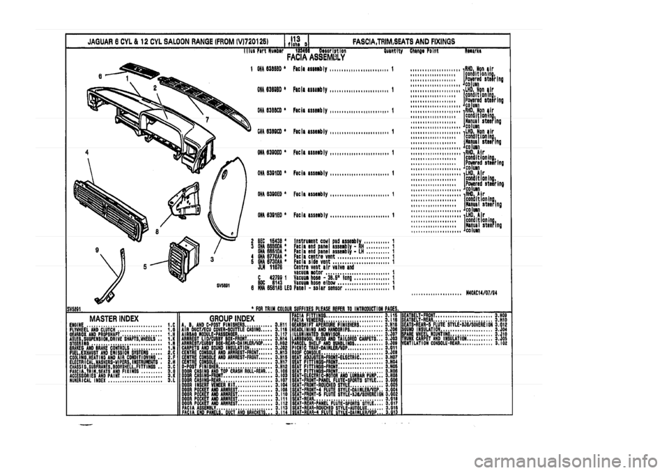 JAGUAR XJ 1994 2.G Parts Catalogue 3 JAGUAR XJ 1994 2.G Parts Catalogue 3