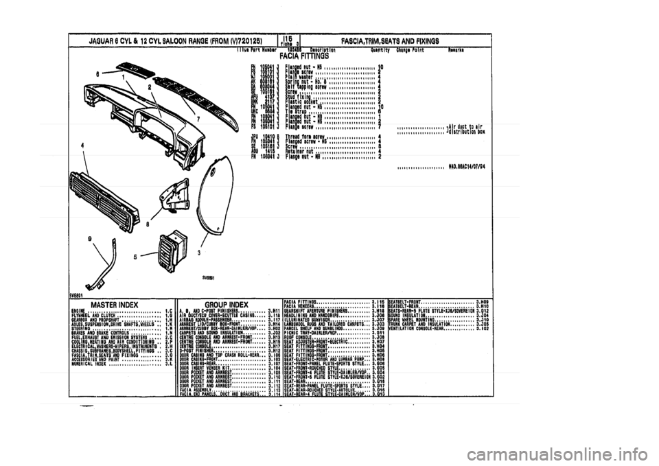 JAGUAR XJ 1994 2.G Parts Catalogue 3 
