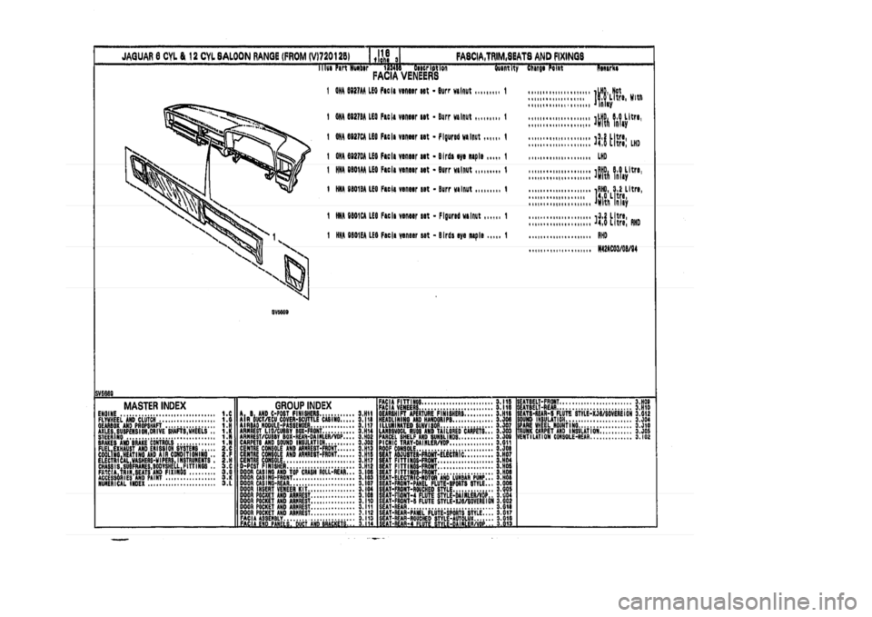 JAGUAR XJ 1994 2.G Parts Catalogue 3 